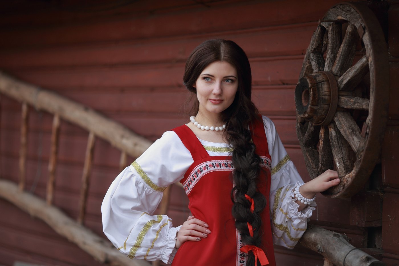 Girls in Slavic costumes in Lubumbashi