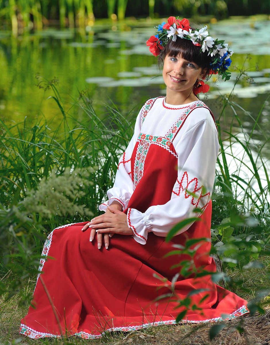 Beautiful girl Girls in Slavic costumes in Lubumbashi